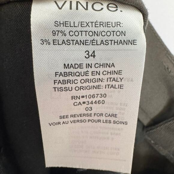 Vince Stretch Twill 5-Pocket Slim Straight 34 Charcoal Gray - Picture 7 of 9